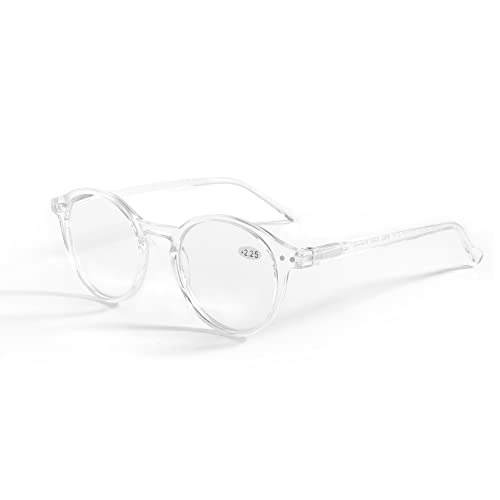 ZENOTTIC Óculos de leitura de bloqueio de luz azul lentes antirreflexo óculos retro leve moldura redonda para homens e mulheres aumento 0,0 1.0 1.5 2.0 2.5 3.0 3.5