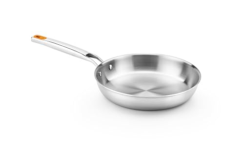 BRA Efficient Inox | frigideira Efficient Inox Triply 24 cm, aço inoxidável 18/10, sem antiaderente com difusor triplo fundo forjado, sem PFOA, cabo rebitado