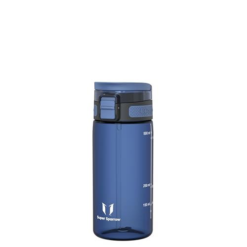 Super Sparrow Garrafa desportiva, TouchSip Garrafa de água, 500 ml/ 750 ml/ 1 l, Tritan garrafas com palhinha, sem BPA