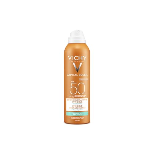 Vichy Bruma invisível hidratante, SPF50, protege contra raios UV, ativos dermatológicos, capital solar, 200 ml, a embalagem pode variar