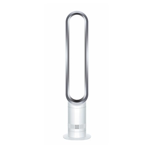 Dyson Cool AM07 Ventilador de torre sem pás, 10 velocidades, 500 l/s, silencioso, controlo remoto, branco/prateado