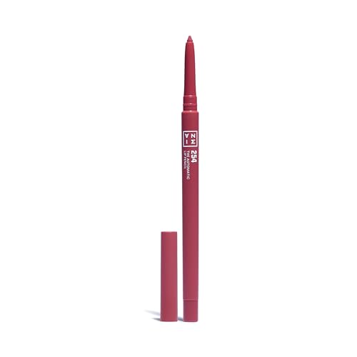 3INA MAKEUP - The Automatic Lip Pencil 254 - Rosa nude - Perfilador de lábios rosa nude retrátil - Delineador de lábios impermeável - Delineador efeito volumizador - Vegan - Cruelty Free