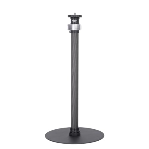 Koolehaoda Suporte monopé para secretária, suporte de mesa ajustável de 16 a 28 polegadas com base pesada, suporte de montagem monopé de fibra de carbono para câmara DSLR, luz, webcam, transmissão