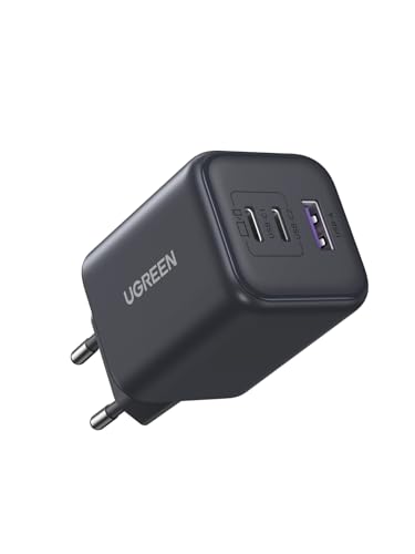 UGREEN Carregador USB 2C+1A 45W GAN, compatível com Samsung Super Fast Charging 2.0, PD 3.0 PPS, carregamento rápido para Galaxy Galaxy S+/Ultra série, MacBook Air, iPhone 16 Pro ECC