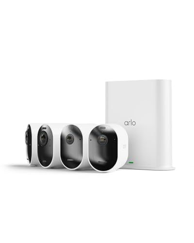 Arlo Pro 5 Câmara de vigilância WiFi exterior 2K, teste seguro incluído, 2 câmaras, brancas e ultra 2 câmara de vigilância Wi-Fi exterior 4K, sensor de movimento, 2 câmaras, brancas