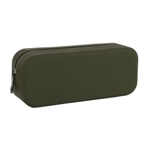 APLI 19779 - Estojo multiusos de silicone UpNorth Collection, verde, estojo escolar de 185 x 75 x 55 mm