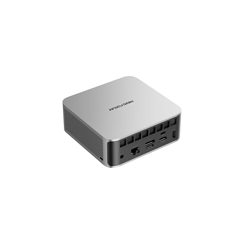 MINISFORUM Mini PC AI X1, AMD Ryzen 7 255 CPU de 8 núcleos e 16 threads até 4,9 GHz, AMD Radeon 780M, Barebone sem DDR5 RAM/PCIe 4.0 SSD, HDMI/DP/USB4 x 2/2.5G RJ45, USB 3.2 x 2, Wi-Fi 7 , BT5.4