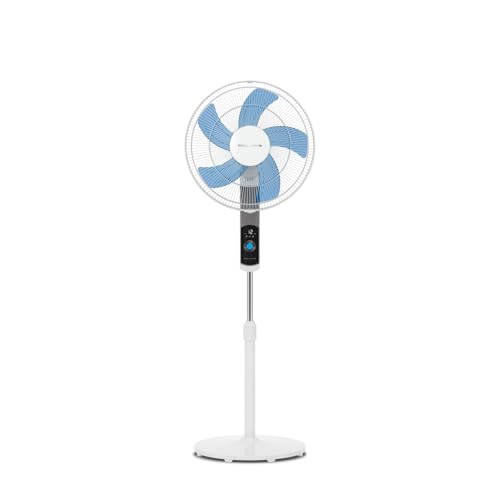 Rowenta Turbo Silence - ventilador de pé, apenas 35 dB (A) modo Silent Night com economia de energia, 12 velocidades, ecrã LED digital, temporizador, controlo remoto, branco, VU5650