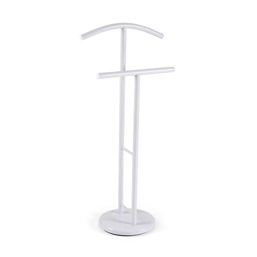 Versa Begna Galão de noite moderno multifuncional com 2 cabides ou ganchos para roupa de homem ou mulher, medidas (L x An) 100 x 28,5 x 45 cm, aço, cor preta