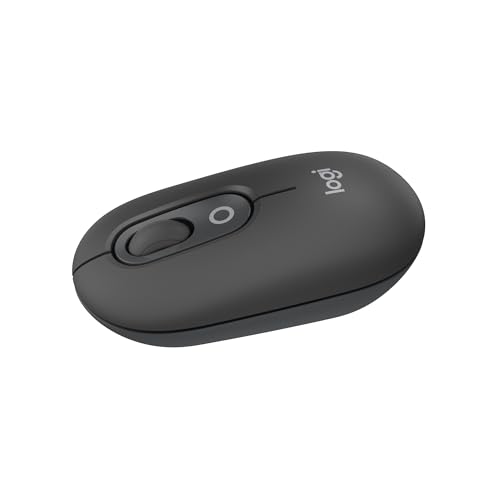 Logitech POP Mouse, rato sem fios Bluetooth compacto e portátil com botões programáveis e cliques discretos, tecnologia Easy-Switch para alternar até 3 dispositivos, portátil, tablet, PC - grafite