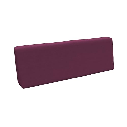 POKAR Almofada traseira 120 x 40 x 20/10 cm para europalês/europaletes, almofada para jardim ou terraço, espuma fria, confortável encosto para sofá de paletas DYI, interior e exterior, sem paletes,