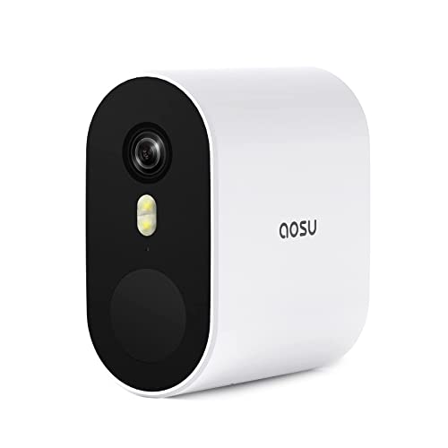 AOSU 5 MP câmara sem fios para exteriores, adicionar câmaras ESPECÍFICAMENTE para casa (não funciona sem casa), câmara WIFI para interiores, bateria para 240 dias, deteção de movimento