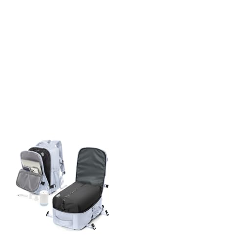 Mochila de viagem cabine avion 40 x 20 x 30 mochila a vácuo com bomba com compressão a vácuo Airbag, impermeável, bagagem de mão para homem e mulher - cinzento