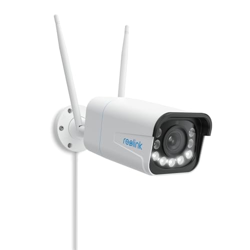 Reolink Câmara de vigilância WiFi exterior, zoom ótico 5X, deteção de pessoas/veículo/animal, câmara exterior de segurança IP67, visão noturna, Wi-Fi 6, 2,4/5 GHz, áudio bidirecional, RLCC -811W A