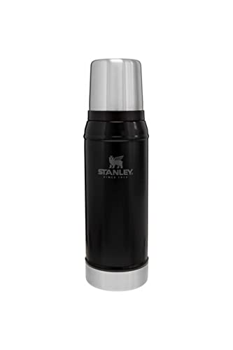 Stanley Classic Legendary Garrafa térmica 750 ml, mantém o frio ou o calor 20 horas - termo café - cantil de aço inoxidável, sem BPA, adequado para máquina de lavar louça, Matte Black