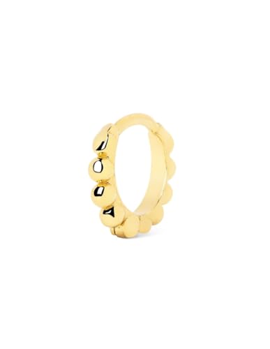 SINGULARU - Brinco solto Pebbles S - brinco em prata de lei 925 com acabamento em casa de banho de ouro de 18 Kt. o ródio - fecho Congo - brinco solto - jóias para mulher
