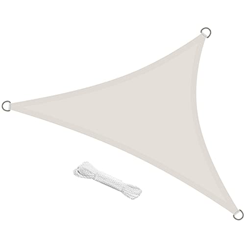 swift Toldo vela de sombra triangular 4 x 4 m, PES impermeável proteção contra raios UV, para pátio exterior e jardim, cor creme