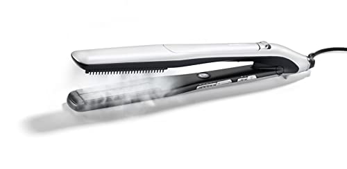 BaByliss Ferro Steam Lustre ST595E - Ferro de cabelo profissional, ferro a vapor, iónica, 5 configurações de 170 °C a 210 °C, placas cerâmicas largas de 36 mm