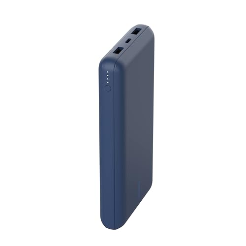 Belkin Carregador portátil de 20 000 mAH, bateria externa de 20 K com porta USB-C de saída/entrada, Galaxy e outros - azul