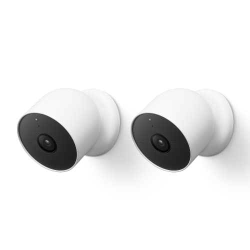 Google Nest CAM Câmara de vigilância inteligente para interior e exterior, 1080p, G3AL9, Snow, 2 unidades (1 unidade)