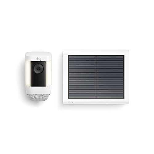Ring C ámara Pro con luces solar (Spotlight Cam Pro Solar)|Vídeo 2K con Ring Vision, detección de movimiento 3D, luces LED, instalación por cuenta propia|Con 30 días de prueba gratuita de Ring Home