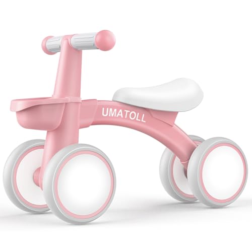 Umatoll Bicicleta sem pedais para crianças a partir de 1 ano de equilíbrio, brinquedos para bebés de 12 a 24 meses, bicicleta para bebé com cesta, ciclismo para meninos e meninas como presente de