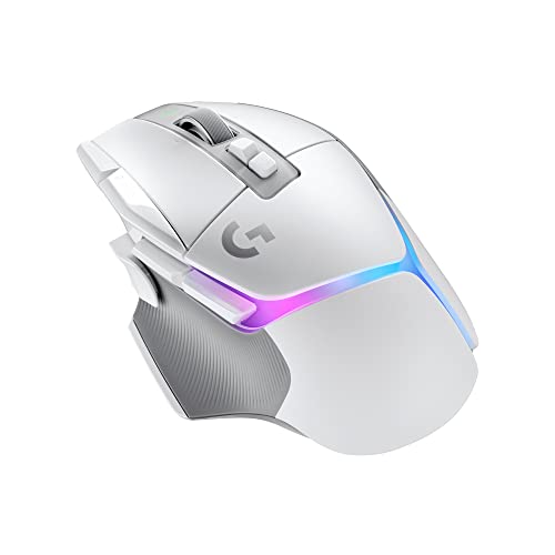 Logitech G G502 X PLUS LIGHTSPEED Rato sem fios RGB para Gaming, rato ótico com interruptores híbridos LIGHTFORCE, LIGHTSYNC RGB, sensor HERO 25K, compatível com PC - macOS/Windows - branco