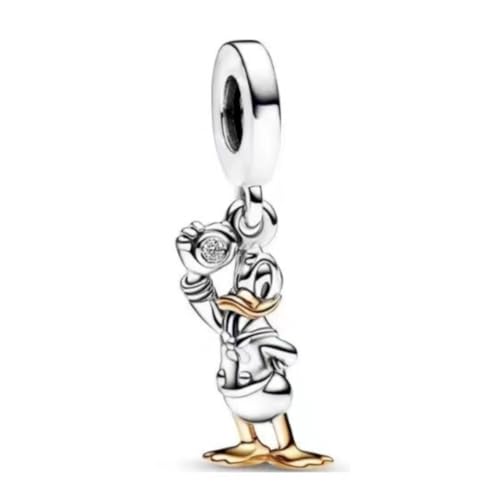 GHMIOU Charm - Missangas de prata de lei 925 com contas de desenhos animados de prata de lei 925, prata esterlina