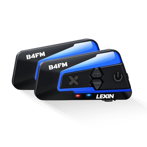 LEXIN 2X B4FM Intercomunicador capacete para moto Bluetooth, mãos livres, moto 1-10 motoristas de 2000 m, sistema de comunicação com partilhar música rádio FM, auriculares para motociclo / ATV