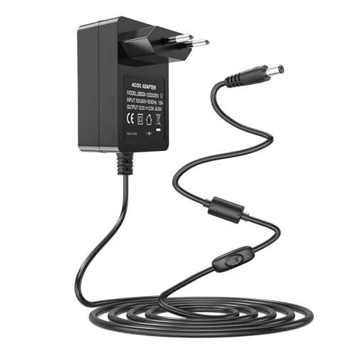 Cabo de alimentação adaptador de CA 12 V 2A para gira-discos Audio-Technica AT-LP60X-BK, AT-LP60X-BW, AT-LP120XUSB-BK com acionamento direto