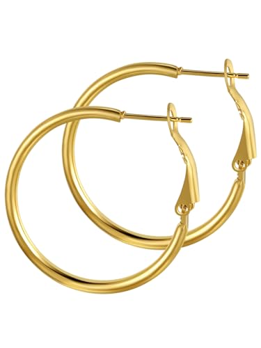 GOLDCHIC JEWELRY 2 unidades brincos mulher colares elegantes, aço cirúrgico, 30 mm 50 mm 70 mm 100 mm diâmetro, inclui caixa de presente