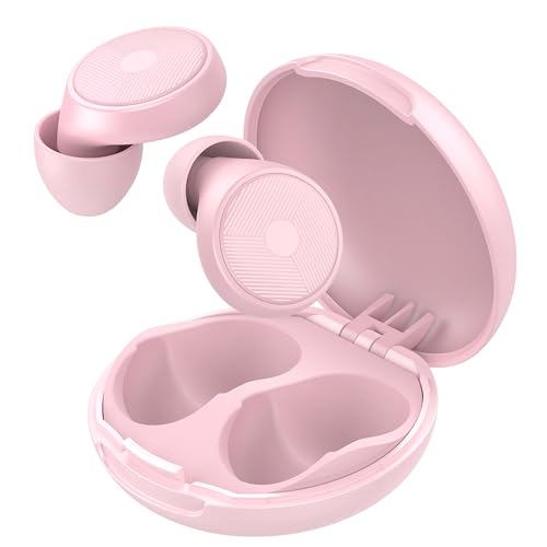 Tampões para os ouvidos para dormir, 45 dB, proteção auditiva reutilizável, redução de ruído, cor rosa