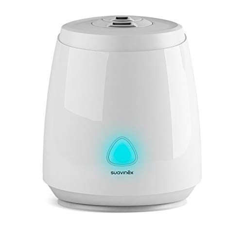 Suavinex, Humidificador de bebé, humidificador silencioso, de vapor frio, ultra-sónico, aromaterapia, luz noturna. Smart, controlo com aplicação móvel, compatível com Alexa e Google Assistant, 2,2 l,