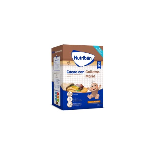 Nutribén Moletom de cacau com bolachas maria, 3000 g, sem óleo de palma, comida para bebés, a partir dos 12 meses, pack de 6 x 500 g