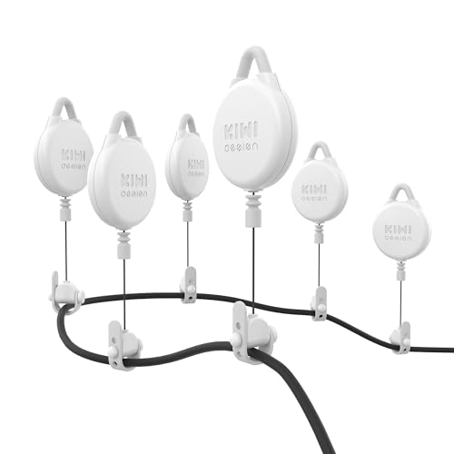 KIWI design Gestão de cabos VR, 6 pacotes de sistema de polia VR compatível com Quest 3S/3/2/1/HTC Vive/Pro/PSVR/Valve Index VR acessórios (branco)