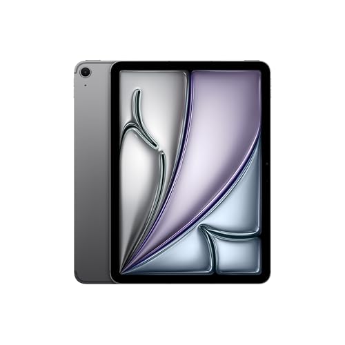 Apple iPad Air de 11 polegadas com chip M3, desenhado para Apple Intelligence, ecrã líquido com ecrã Retina, 128 GB, câmara frontal/traseira de 12 Mpx, Wi-Fi 6E, redes 5G, Touch ID, cinzento espacial