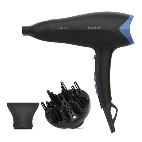 Secador de cabelo Taurus - Studio 2500 | inclui concentrador e difusor | 2400 W de potência, dobrável e compacto | muito leve | função de ar frio | filtro removível