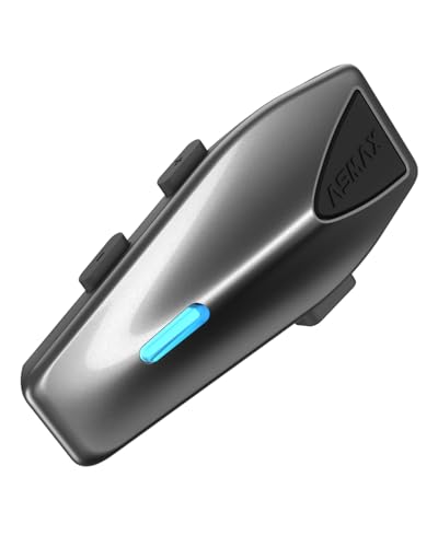 ASMAX S1 Intercomunicador capacete moto Bluetooth, 8 motociclistas Mesh Intercom, controlo de voz em espanhol, FM/carregamento rápido/cancelamento de ruído/emparelhamento universal, individual
