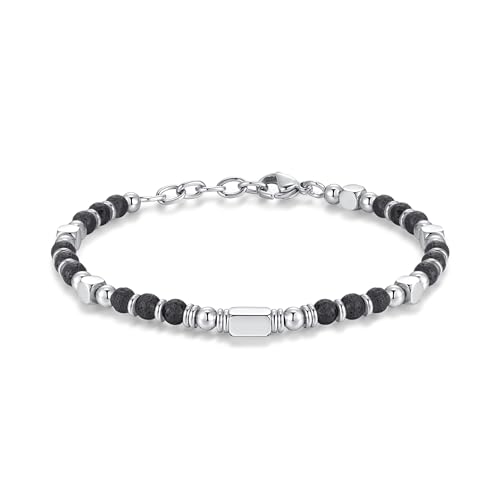 SIUMAL Pulseira de mulher, pulseira boémia de pedra natural em aço inoxidável para mulher, presente de aniversário, presente de Natal para mãe