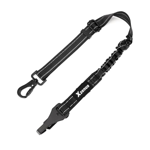Xzenuo Cintos de segurança para cães para carros, arnês de segurança ajustável para animais de estimação com absorção de impactos elástica e mosquetão de metal