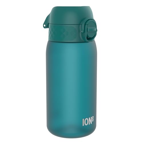 ION8 Botella de Agua para Niños, 350ml, a Prueba de Fugas, Fácil de Abrir, Cerradura Segura, Apta para Lavavajillas, Sin BPA, Asa de Transporte, Fácil de Limpiar, Neutro en Carbono