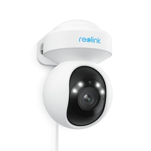 Reolink 4K PTZ Câmara de vigilância PoE com focos de movimento, zoom óptico 3X, deteção de pessoas/veículos/animais de estimação, áudio bidirecional e acesso remoto, E1 Outdoor PoE