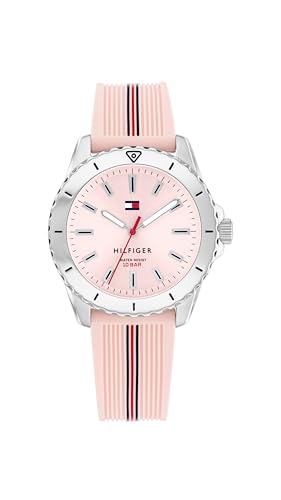 Tommy Hilfiger Reloj con Movimiento de Cuarzo de Tres Manecillas para Jóvenes con Correa de Acero Inoxidable o de Silicona