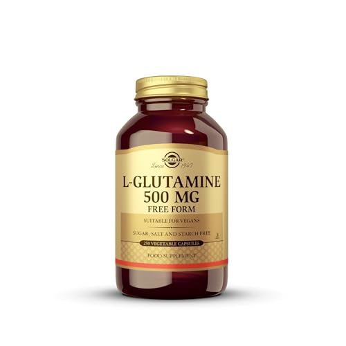 Solgar L-glutamina de 500 mg, embalagem de 250 cápsulas