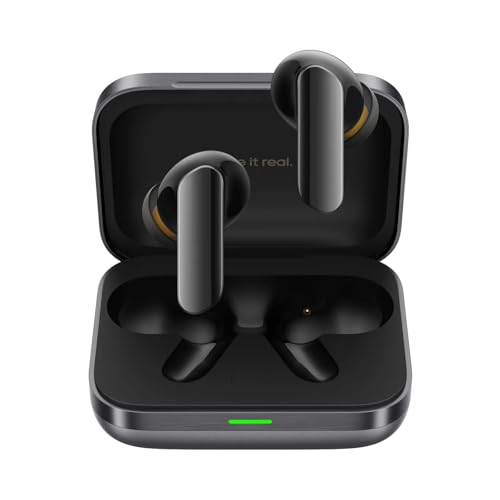realme Buds Air 7 Pro Auriculares sem fios, Tri-Mic 53dB Deep Active Noise Cancellation, 48H Tempo de reprodução IP55 impermeável Bluetooth 5,4 auriculares sem fios, preto