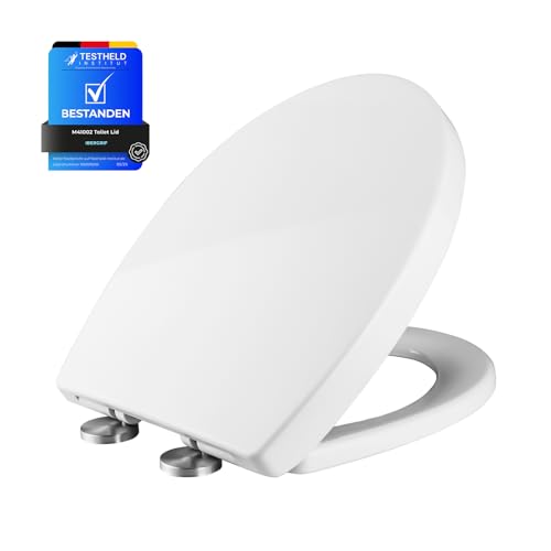 Ibergrif M41002 Tampa wc, assento sanitário macio em forma de O com libertação rápida para facilitar a limpeza, branco