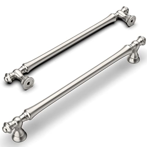 Amerdeco 6 peças puxadores cozinha puxador armário 192 mm, liga de zinco, acetinado escovado, para portas e gavetas, UK0017