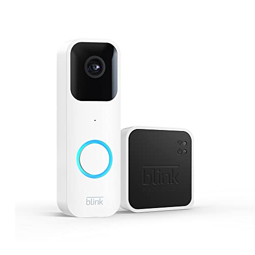 A apresentar a Blink Video Doorbell + Sync Module 2 | Áudio bidirecional, vídeo HD, alertas de movimento na aplicação, instalação simples, resistente ao clima e compatível com a Alexa — com ou sem fios (Branco)
