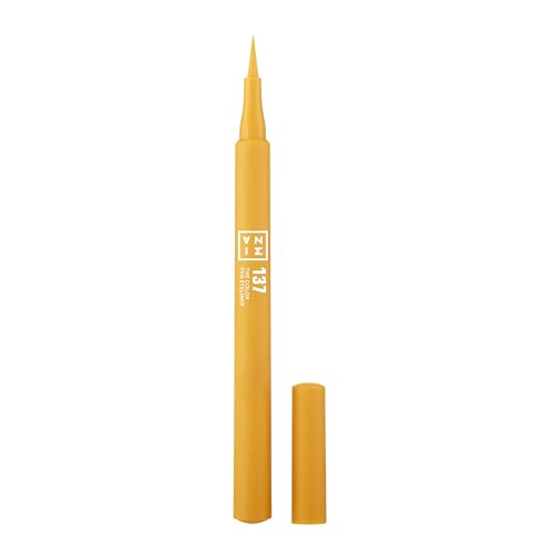 3INA MAKEUP - The Color Pen Eyeliner 137 - Amarelo - Eyeliner amarelo líquido mate - Delineador de olhos de cores 10 h de duração - Apto olhos sensíveis Vegan -Cruelty Free