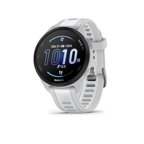 Garmin Forerunner 165 Music, relógio inteligente para correr com GPS, ecrã táctil AMOLED, métricas otimizadas, planos de treino, pay, autonomia de 11 dias, branco